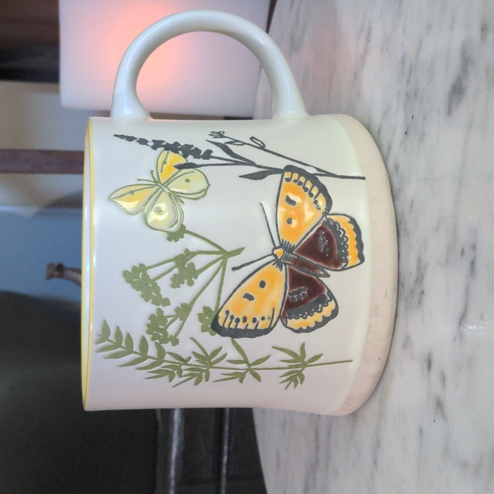 Large Stoneware Butterfly Mug